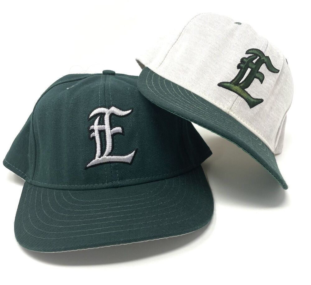 Vintage Pro Line Pro Model Hat Caps 7 1/4 Old English Letter Initial “E” Lot (2)